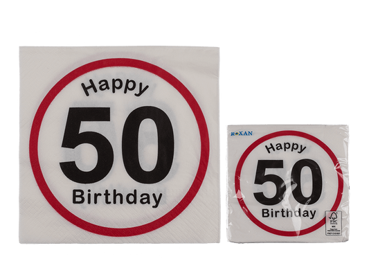 Paper napkins, Happy Birthday - 50,