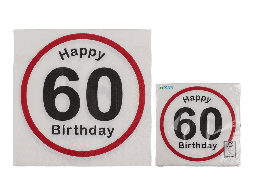 Paper napkins, Happy Birthday - 60,