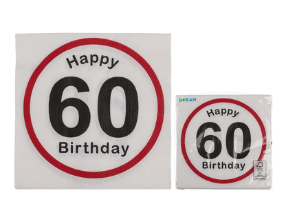 Paper napkins, Happy Birthday - 60,