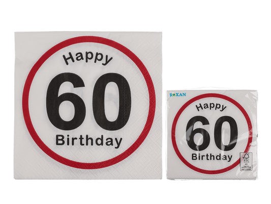 Paper napkins, Happy Birthday - 60,