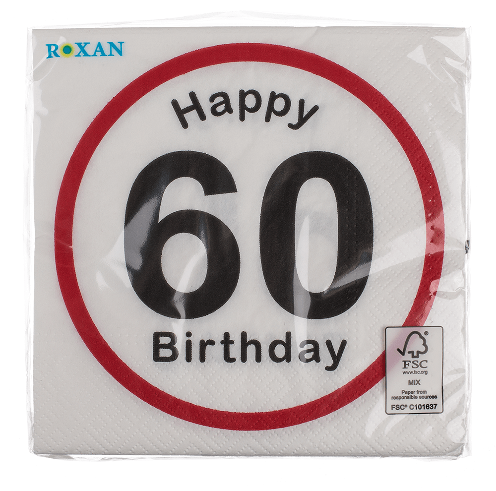 Paper napkins, Happy Birthday - 60,