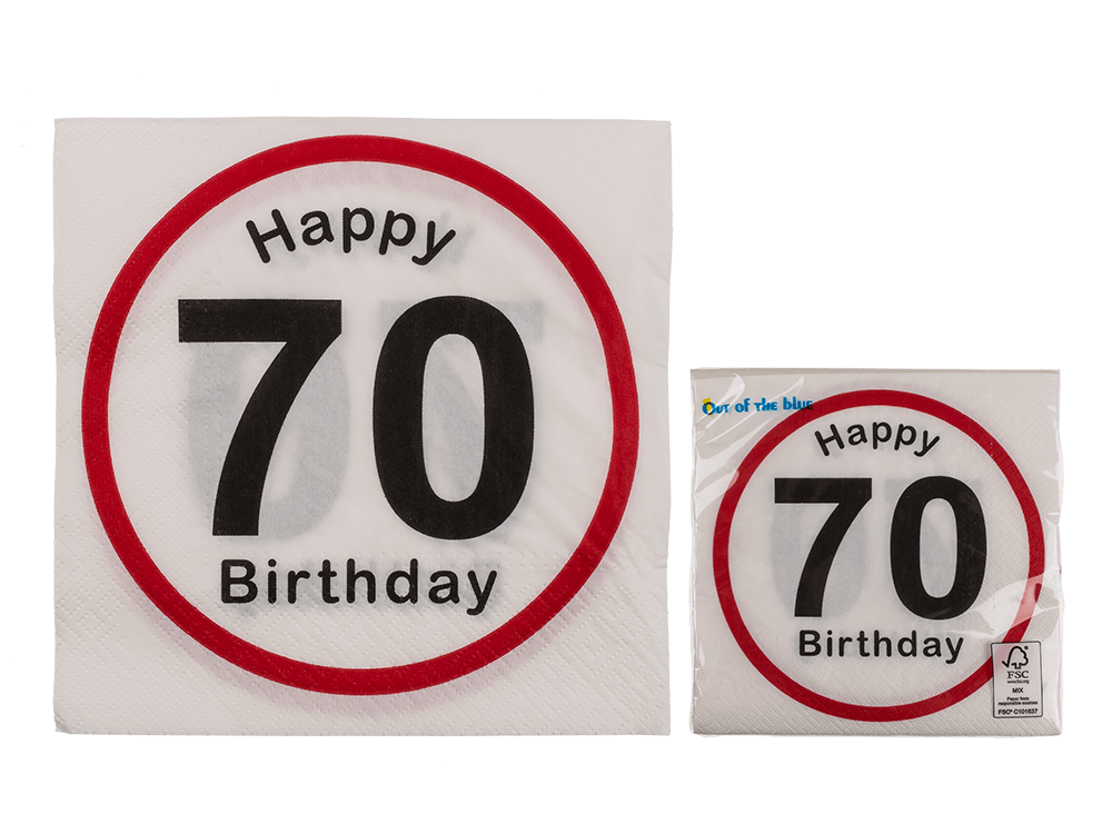 Paper napkins, Happy Birthday - 70,