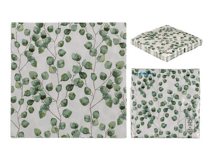 Paper napkins, Eucalyptus leaves,