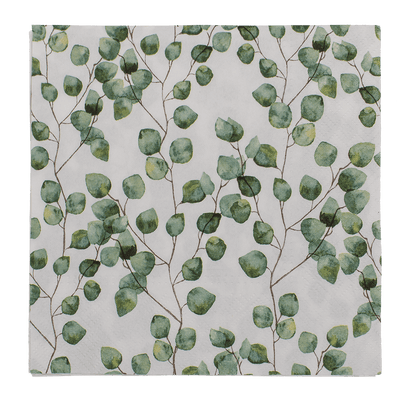 Paper napkins, Eucalyptus leaves,