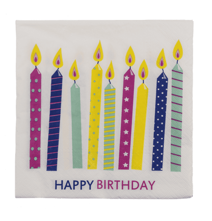 Paper napkins, Birthday candles,
