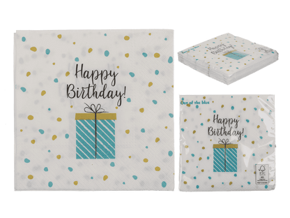 Paper napkins, present with Happy