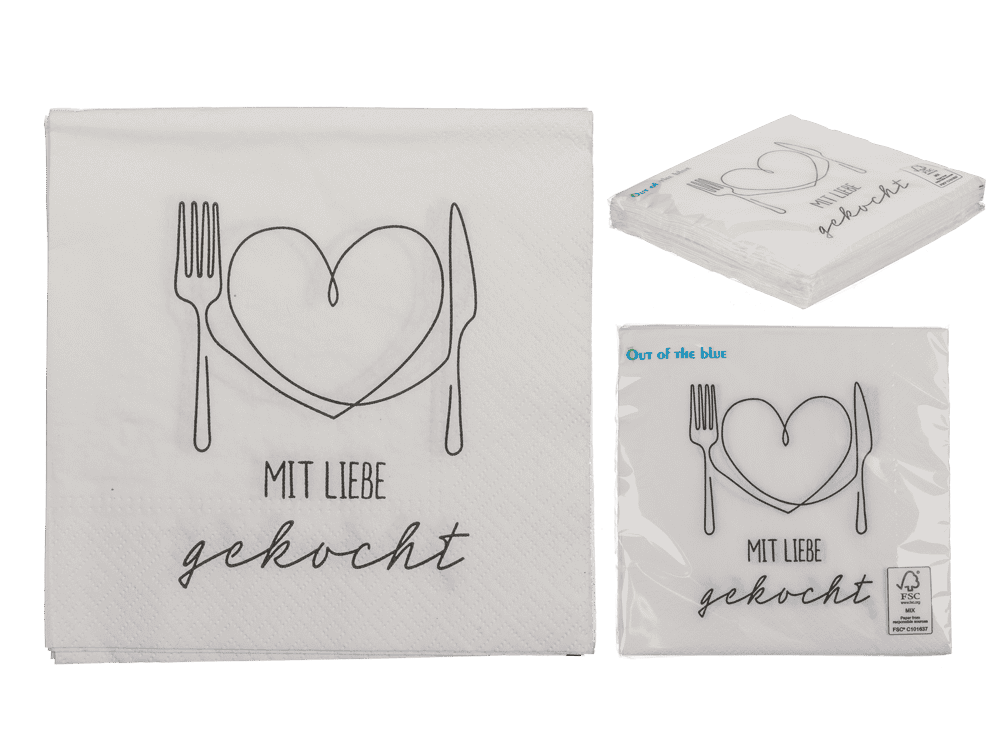 Paper napkins, Mit Liebe gekocht,