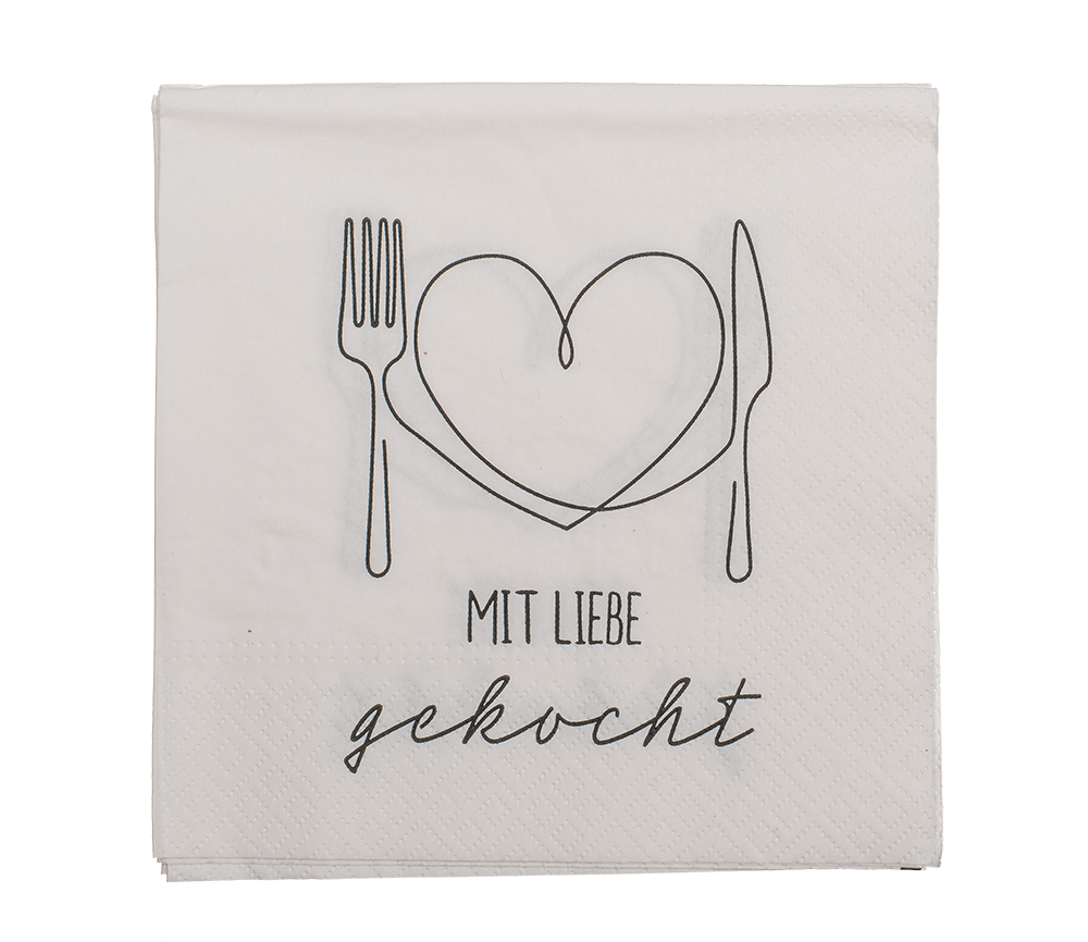 Paper napkins, Mit Liebe gekocht,