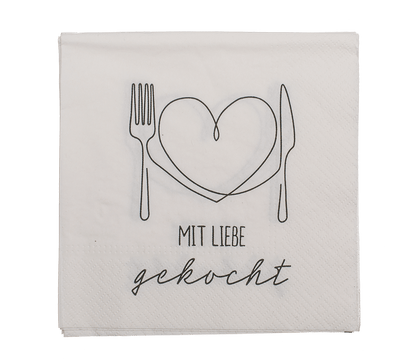 Paper napkins, Mit Liebe gekocht,
