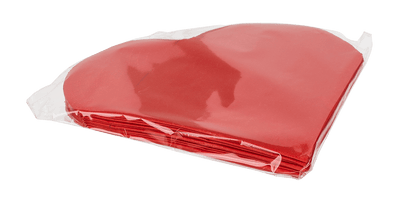 Red coloured paper napkins in heart design,