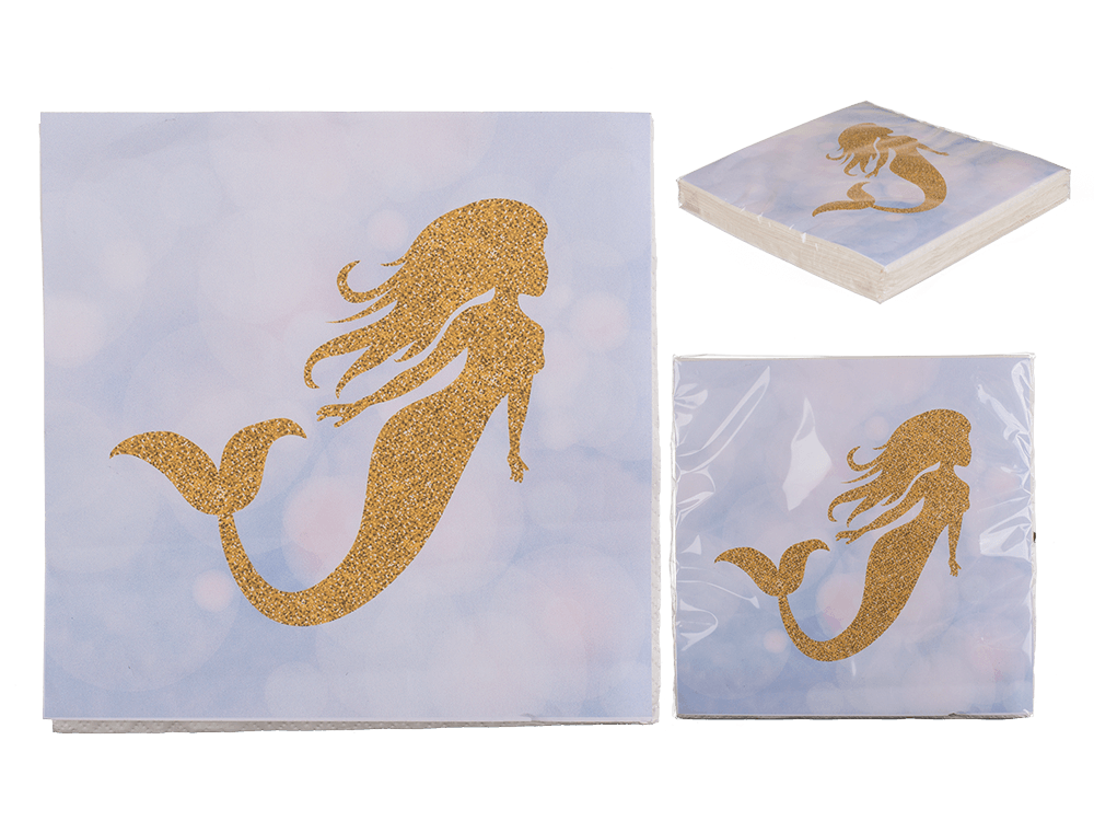 Paper napkins, Mermaid, ca. 33 x 33 cm,