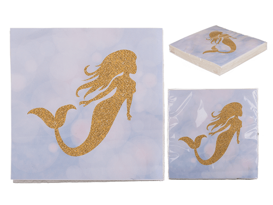 Paper napkins, Mermaid, ca. 33 x 33 cm,
