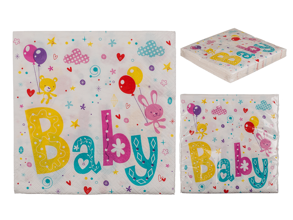 Paper napkins, Baby Party, ca. 33 x 33 cm,