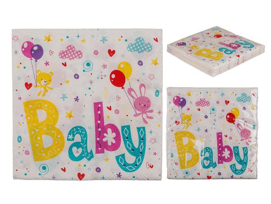 Paper napkins, Baby Party, ca. 33 x 33 cm,