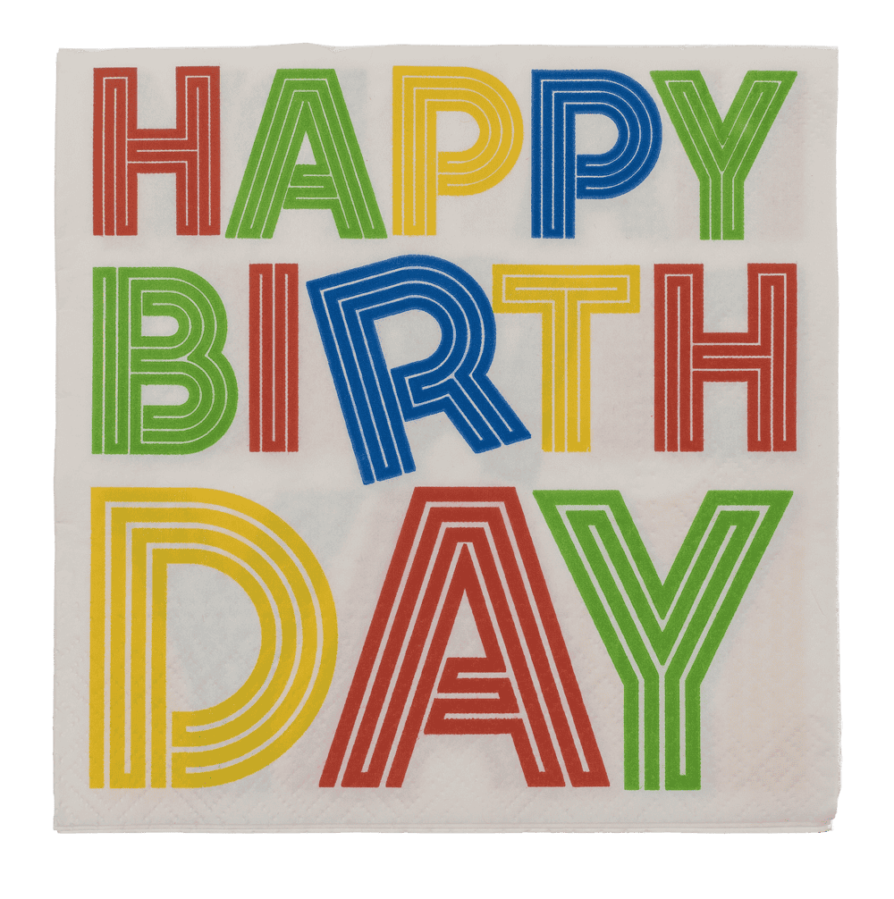 Paper napkins, Happy Birthday, 33 x 33 cm,
