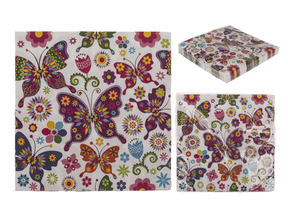 Paper napkins, Colorful Butterflies,
