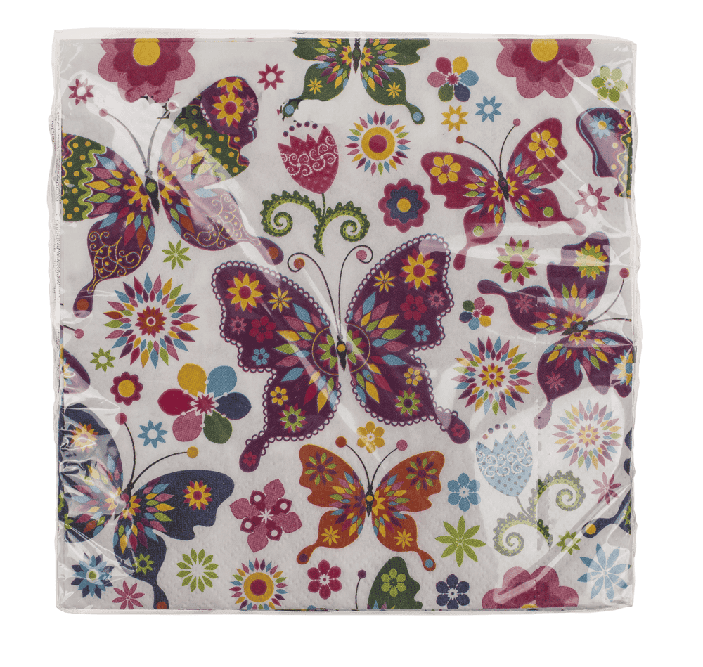 Paper napkins, Colorful Butterflies,