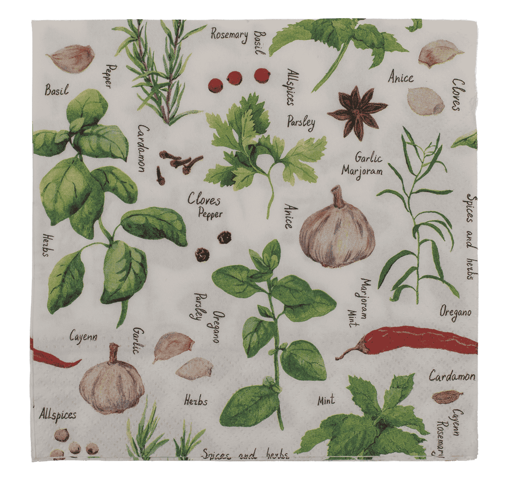 Paper napkins, Herbs & Spices,