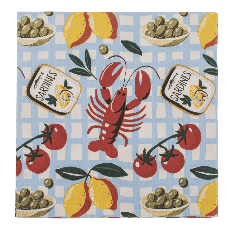 Paper napkins, Lobster,