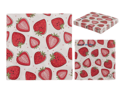 Paper napkins, Strawberries,