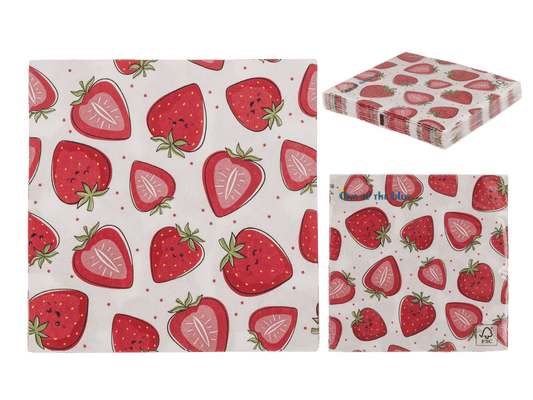 Paper napkins, Strawberries,