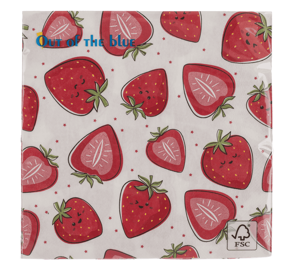 Paper napkins, Strawberries,