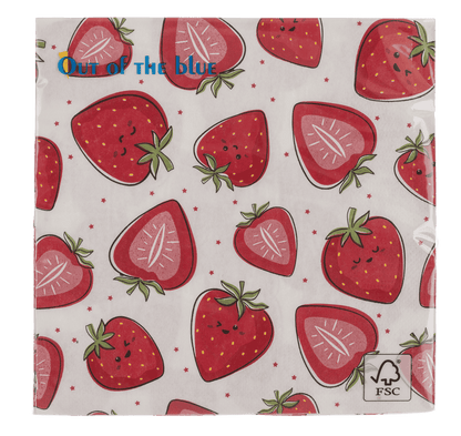Paper napkins, Strawberries,