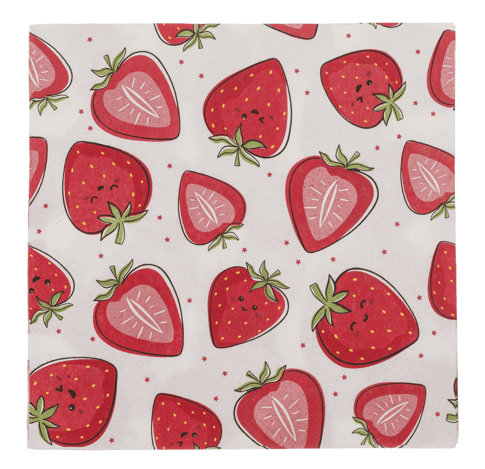 Paper napkins, Strawberries,