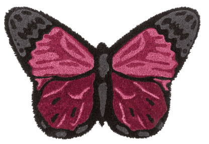 Floor mat in animal design, butterfly, 60 x 40 cm,