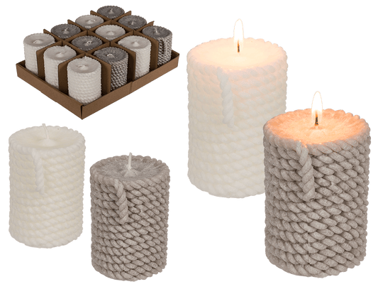 Pillar candle, Rope,