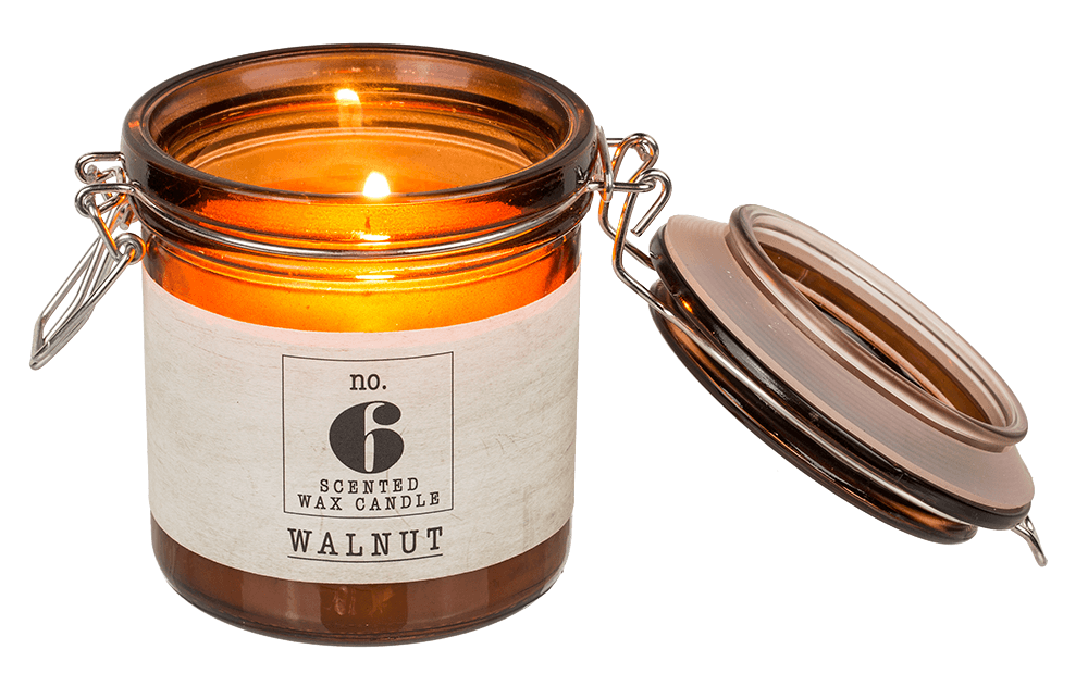 Scented candle (Walnut) in mason jar