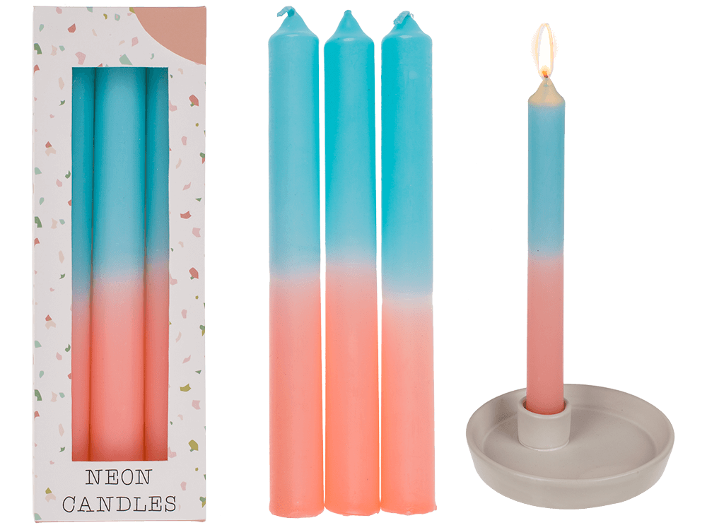 Stick candle with color gradient,