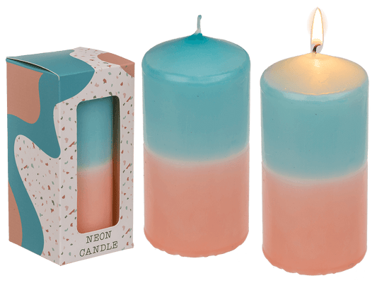 Pillar candle with color gradient,
