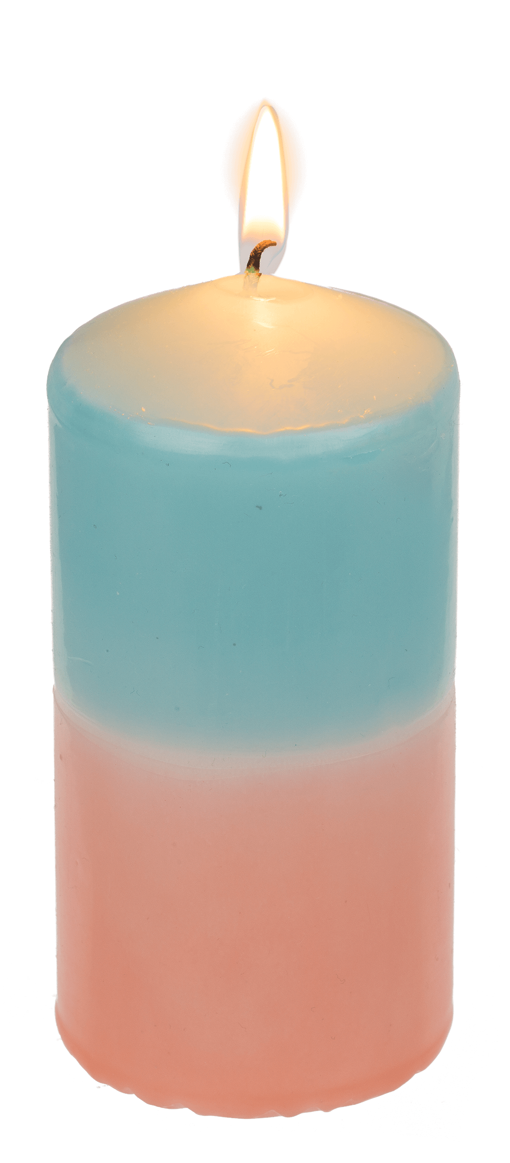 Pillar candle with color gradient,