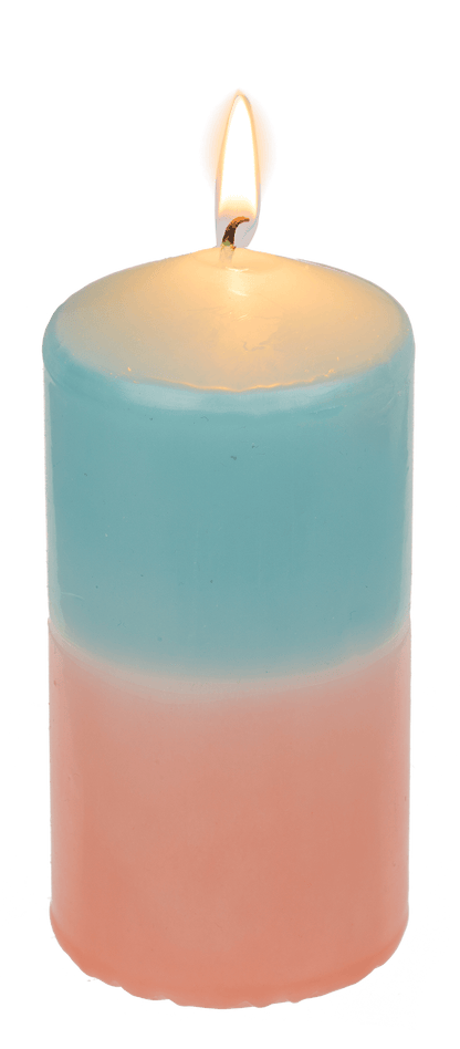 Pillar candle with color gradient,