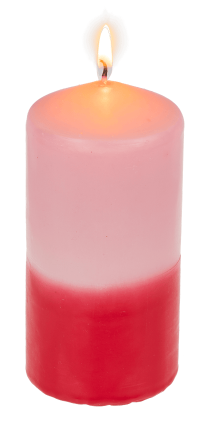 Pillar candle with color gradient