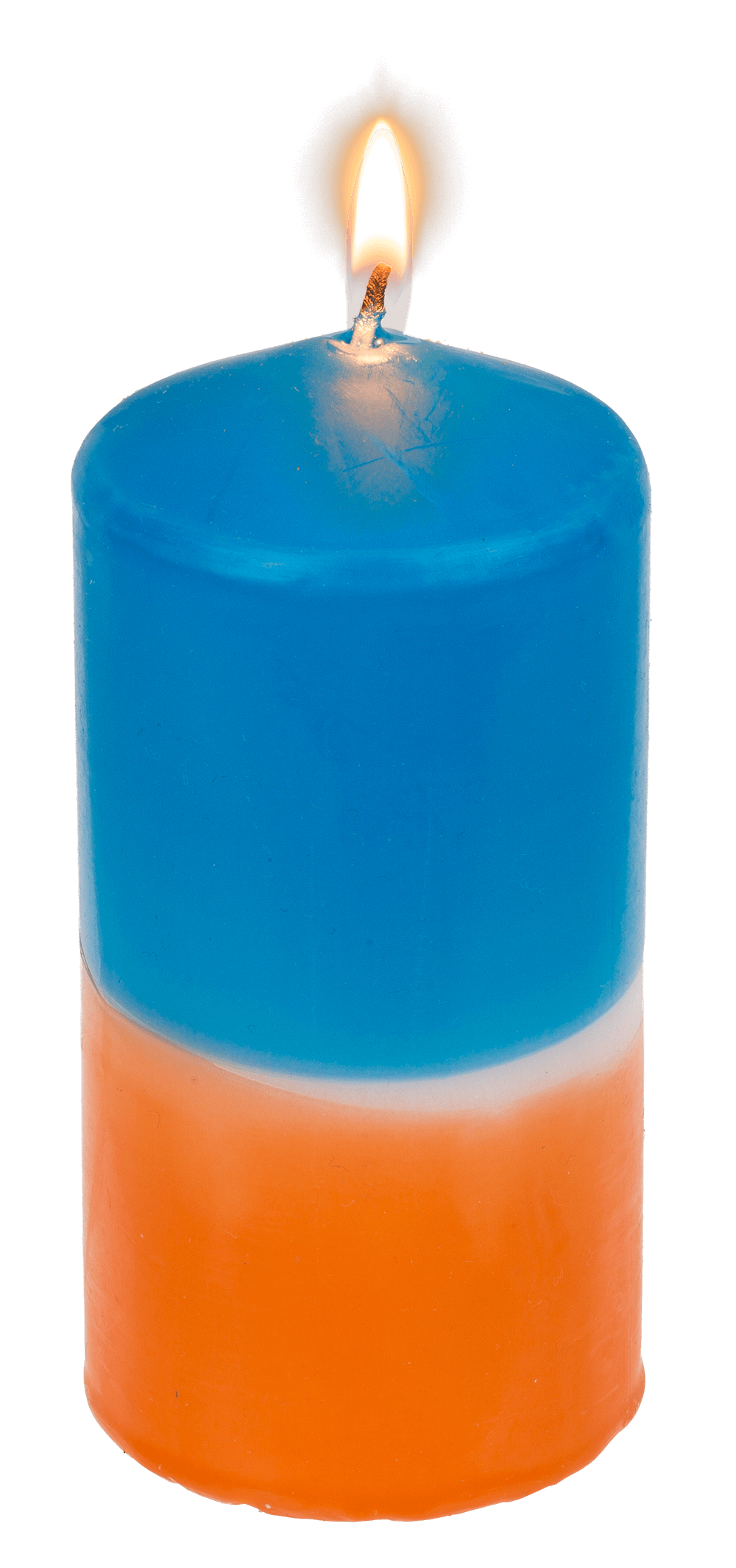 Pillar candle with color gradient