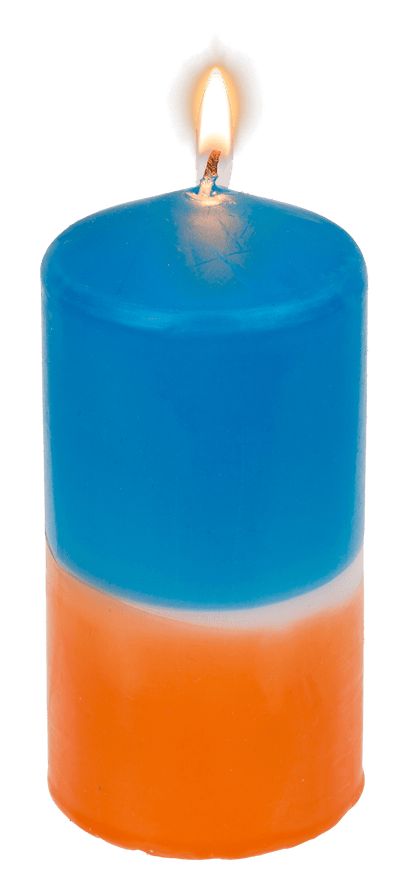 Pillar candle with color gradient