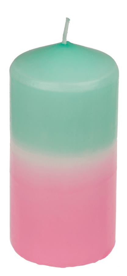 Pillar candle with color gradient