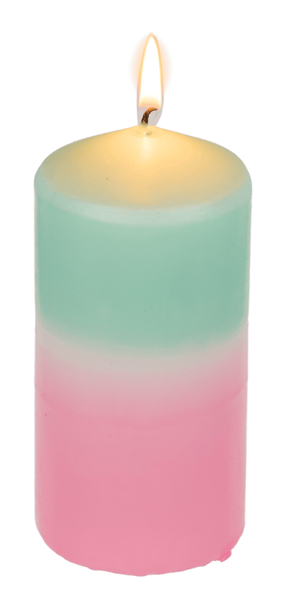 Pillar candle with color gradient
