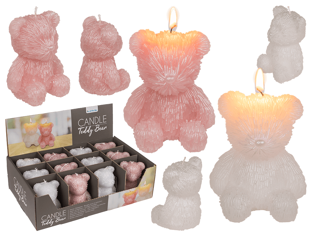 Candle, teddy bear, ca. 8 x 7 x 10,5 cm,