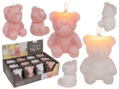 Candle, teddy bear, ca. 8 x 7 x 10,5 cm,