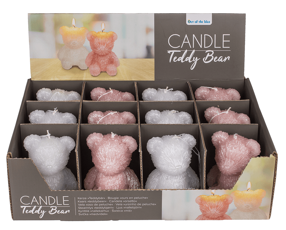 Candle, teddy bear, ca. 8 x 7 x 10,5 cm,