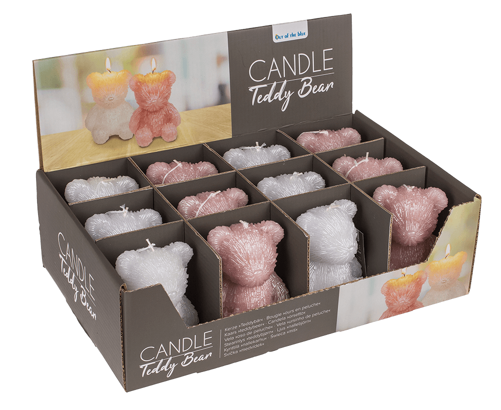 Candle, teddy bear, ca. 8 x 7 x 10,5 cm,