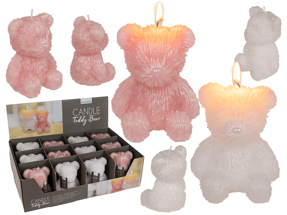 Candle, teffy bear, ca. 11 x 9,5 x 13,5 cm,
