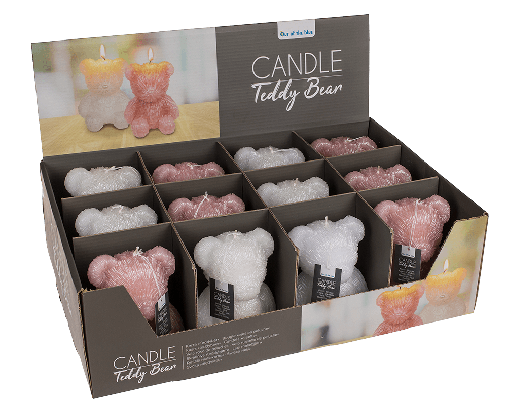 Candle, teffy bear, ca. 11 x 9,5 x 13,5 cm,