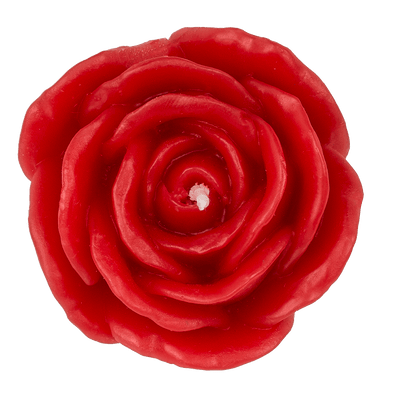 Red colored candle, rose, set of 3 pcs,