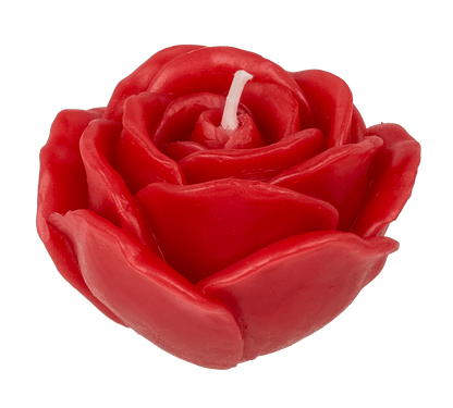 Red colored candle, rose, set of 3 pcs,