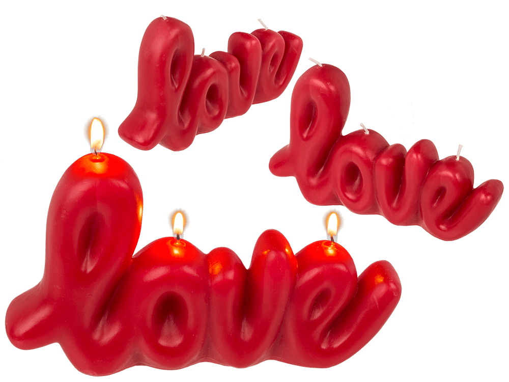 153309_000.png Red candle, Love, ca. 20 x 3,8 x 11,8 cm - Afbeelding 1