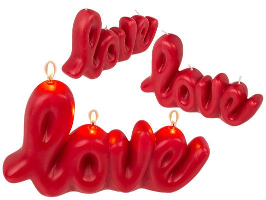 Red candle, Love, ca. 20 x 3,8 x 11,8 cm
